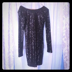 Sexy black sequins dress